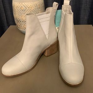 Toms light gray boots. 2” wooden heel